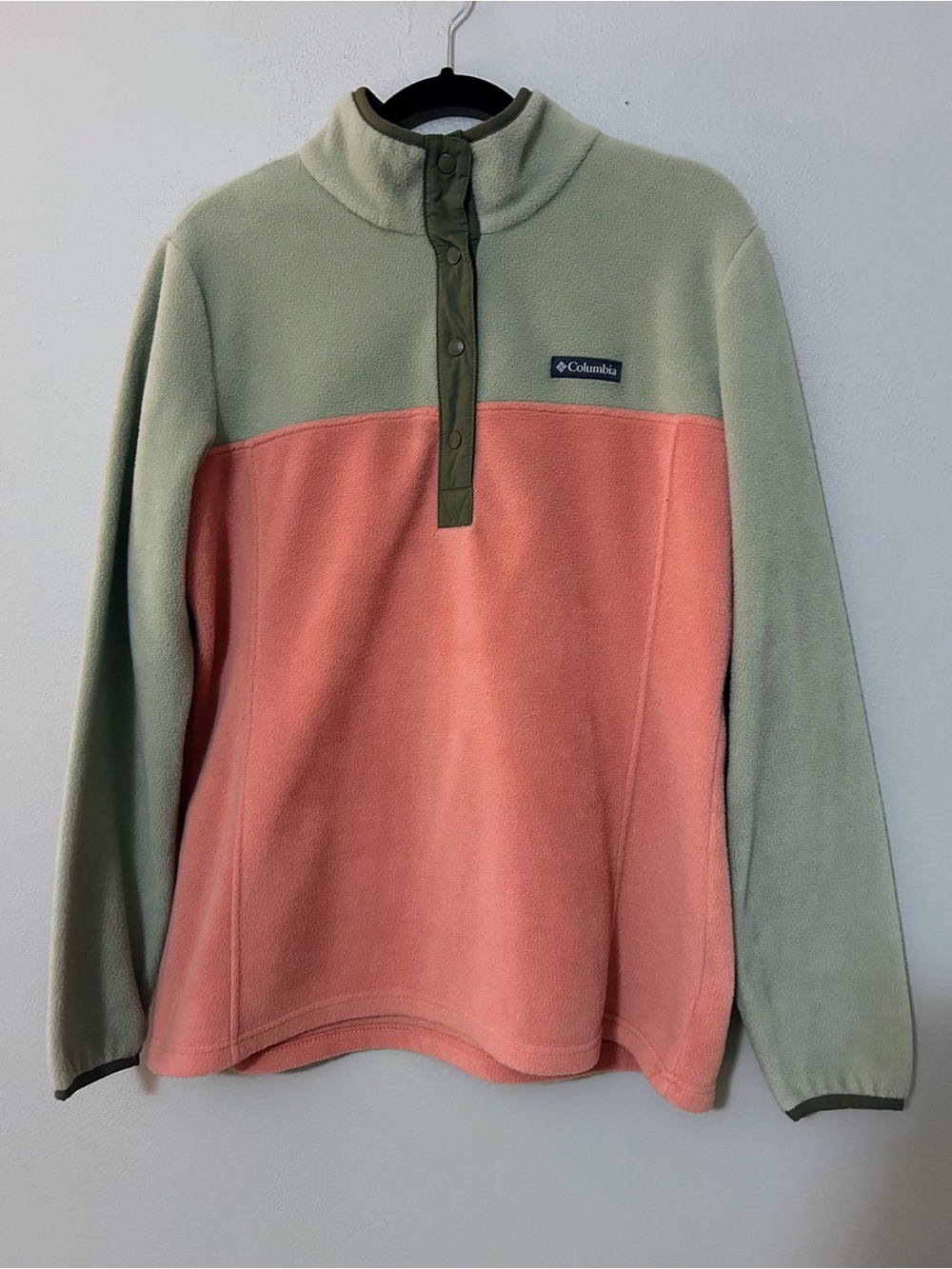 Columbia Gray and Coral Fleece Pullover Women’s Large